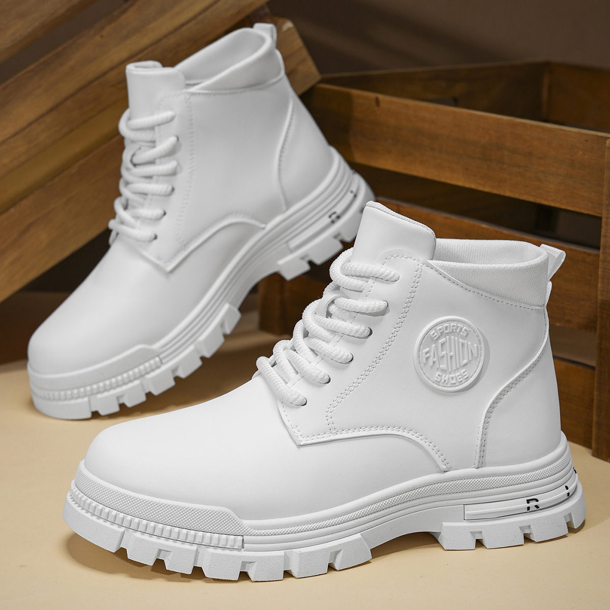 Men'S Fashion For 30 Year Olds - Męskie modne całoroczne białe buty motocyklowe