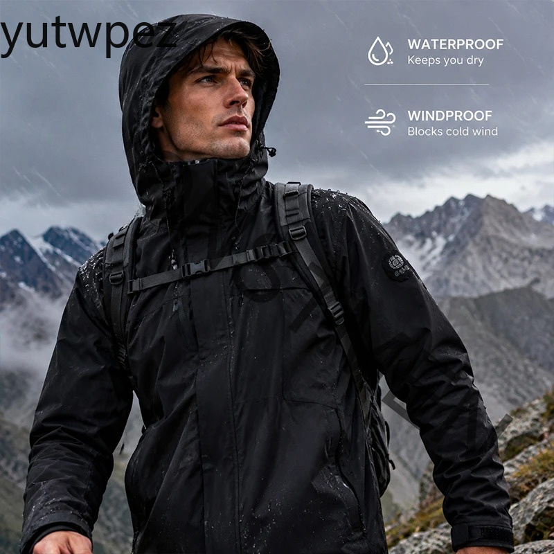 Windbreaker Men Zip - Męska kurtka wiatrówka plus size, wodoodporna,