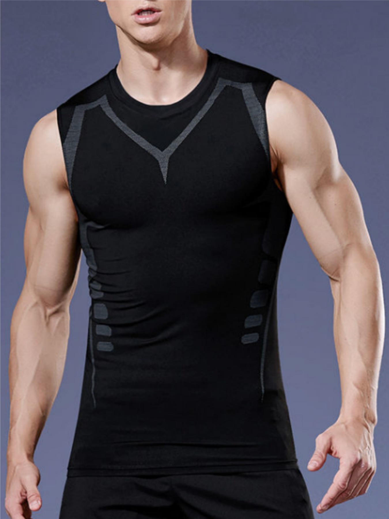 Mens Fashion Vest - Męska obcisła kamizelka kompresyjna Oddychająca, szybkoschnąca
