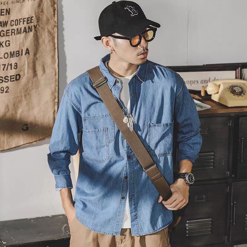 Mens Fashion Denim - Męska kurtka jeansowa w stylu retro,