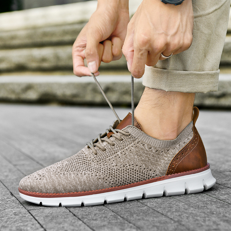 Casual Sneakers Men - Męskie buty codzienne, klasyczne, oddychające, brogsy,
