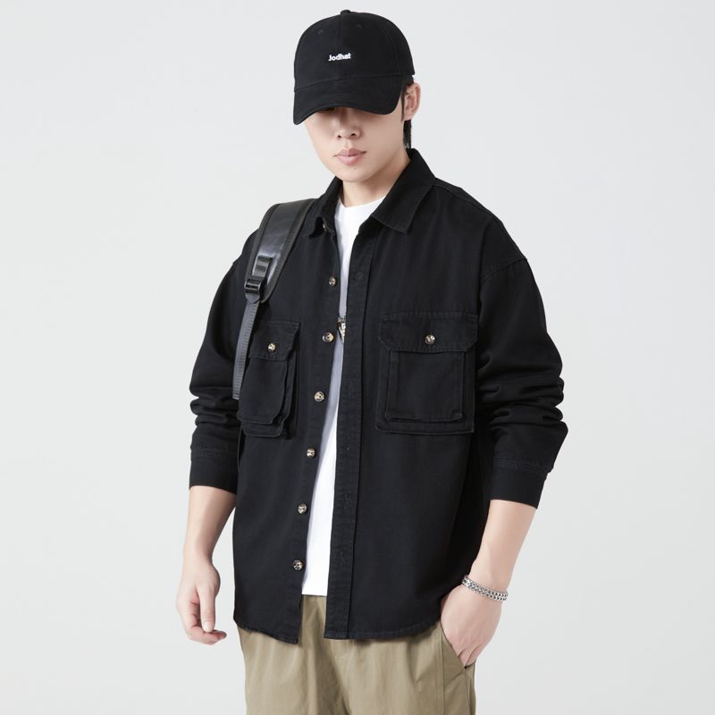 Mens Fashion Denim - Męskie koszule robocze z czystej bawełny,