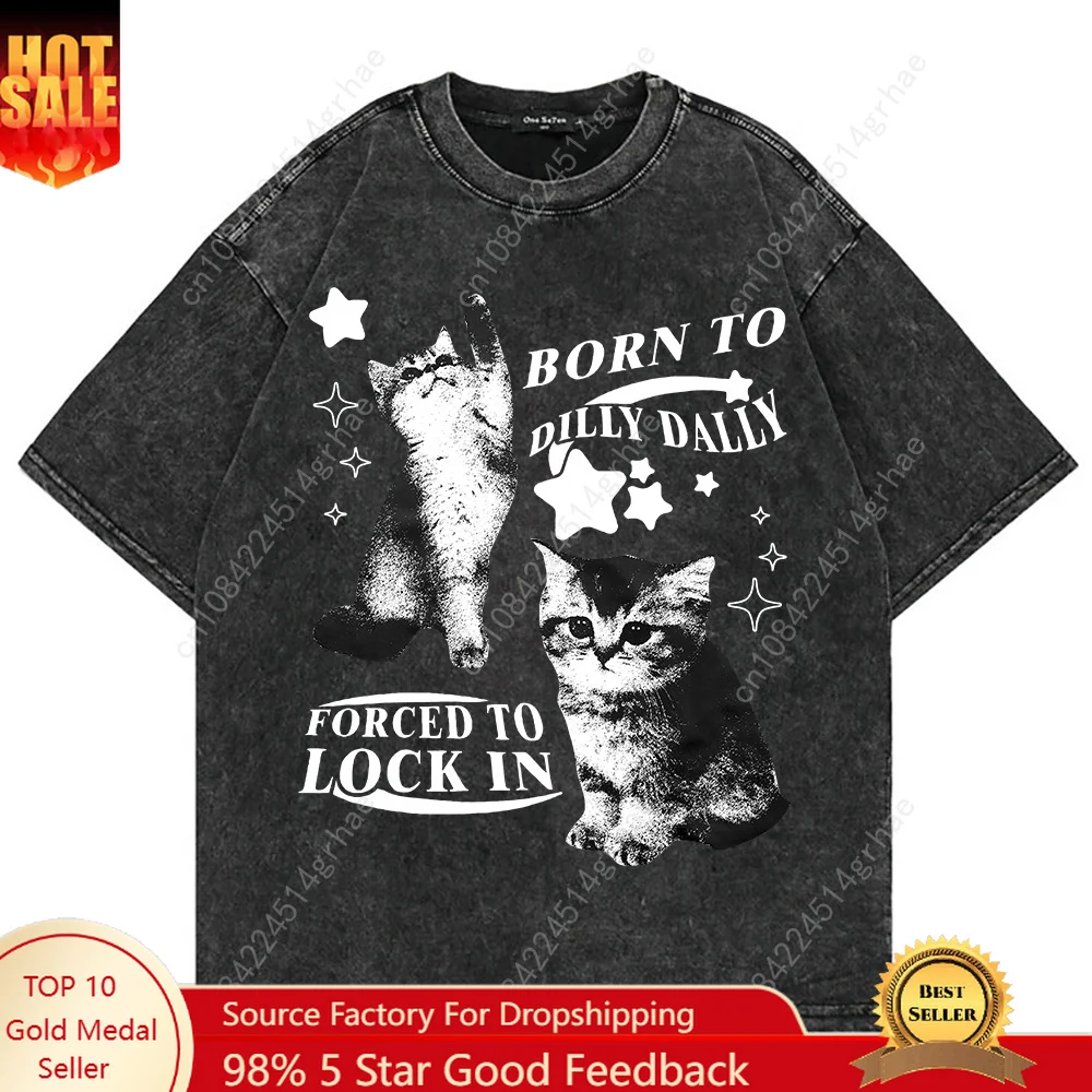 Graphic Tee Oversized - Koszulka 100% Bawełna Vintage Washed Y2k