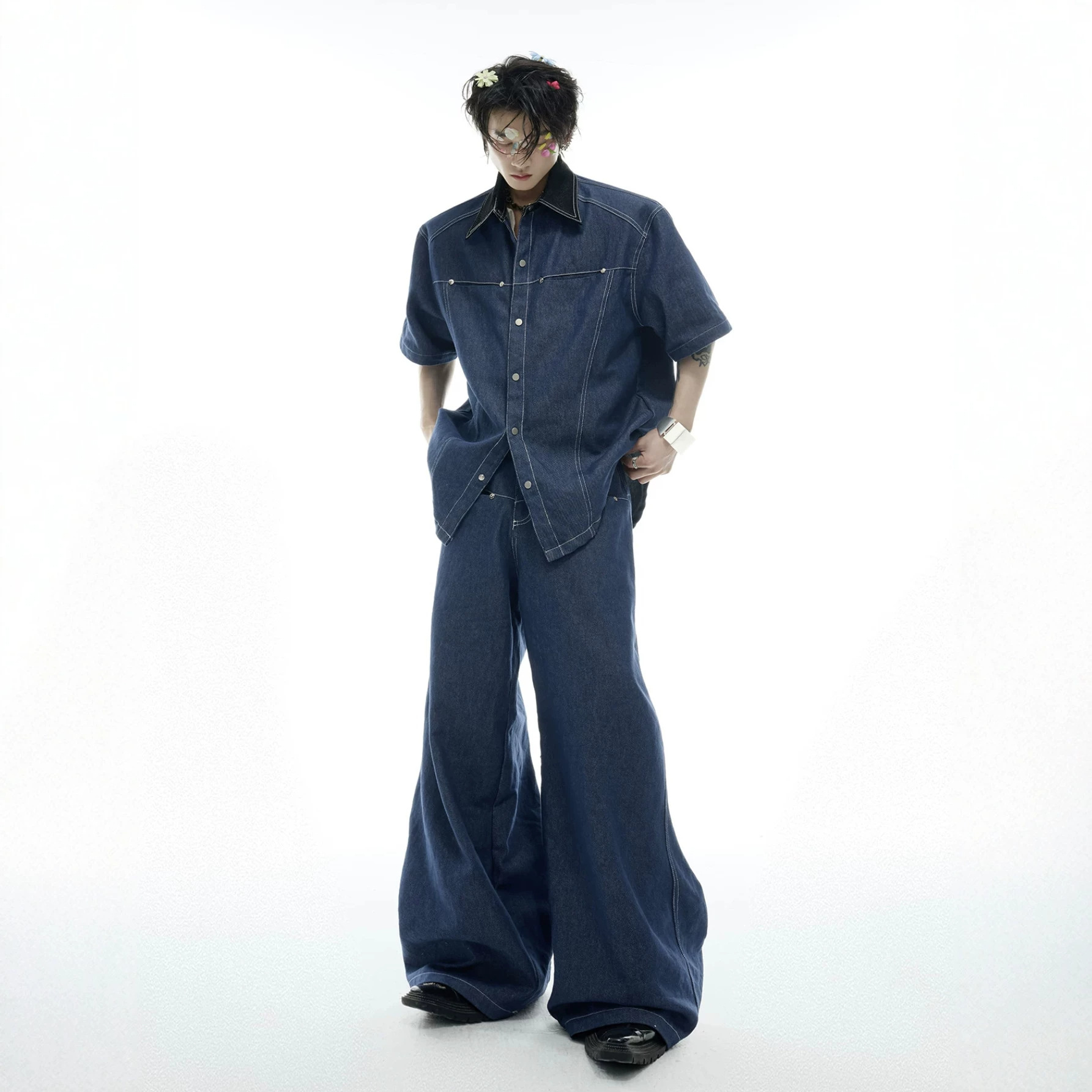 Mens Fashion Denim - Letni męski zestaw dżinsowy w stylu