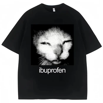Graphic Tee Oversized - Zabawne koszulki z grafiką kota z