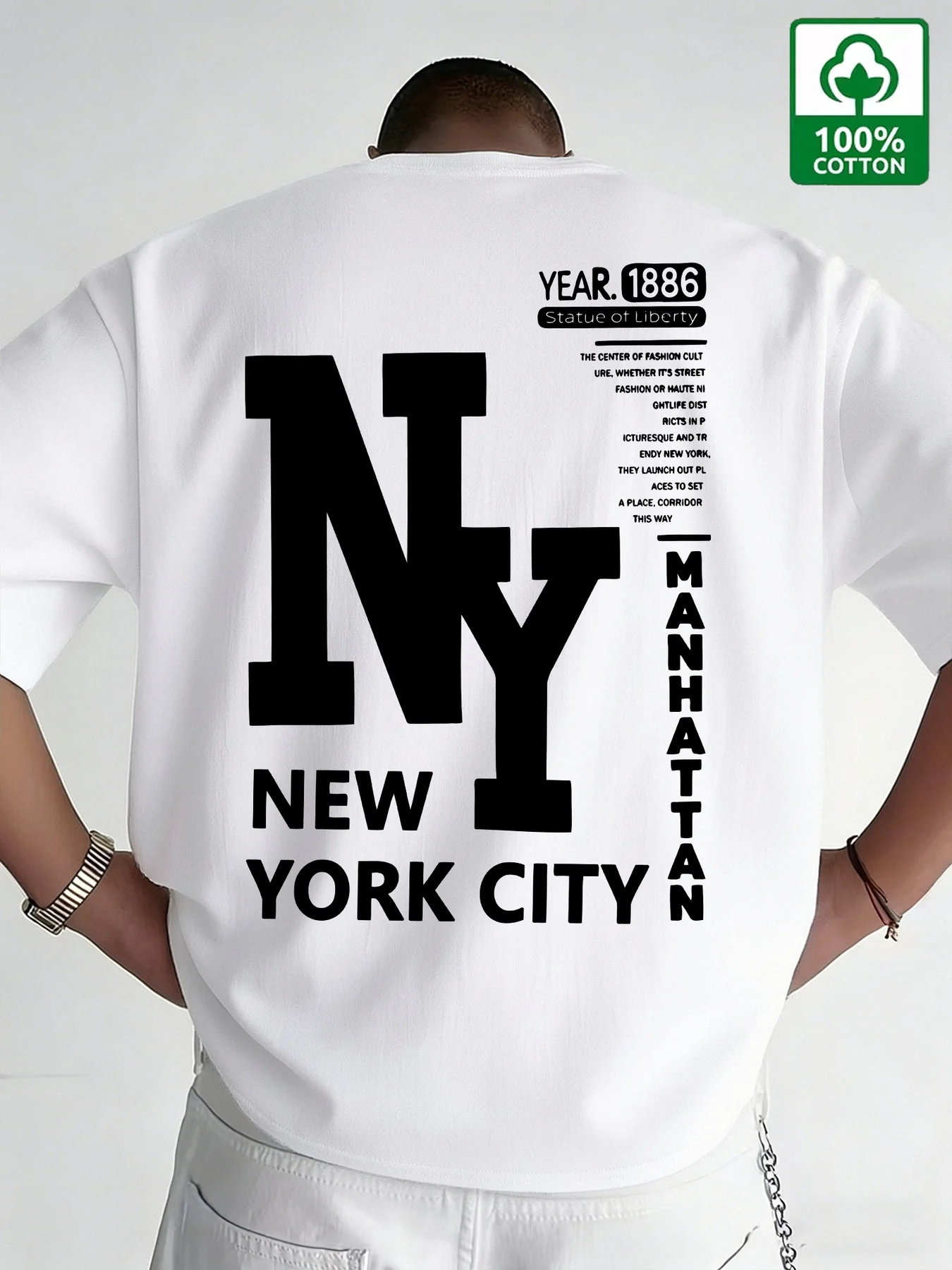 Men'S Fashion Nyc - Męska koszulka NYC, bawełniana, z nadrukiem