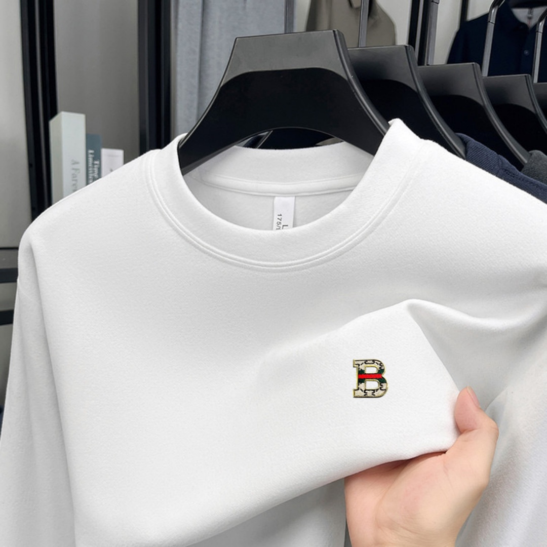 Mens Fashion Top - Miękka bawełniana koszulka męska z długim