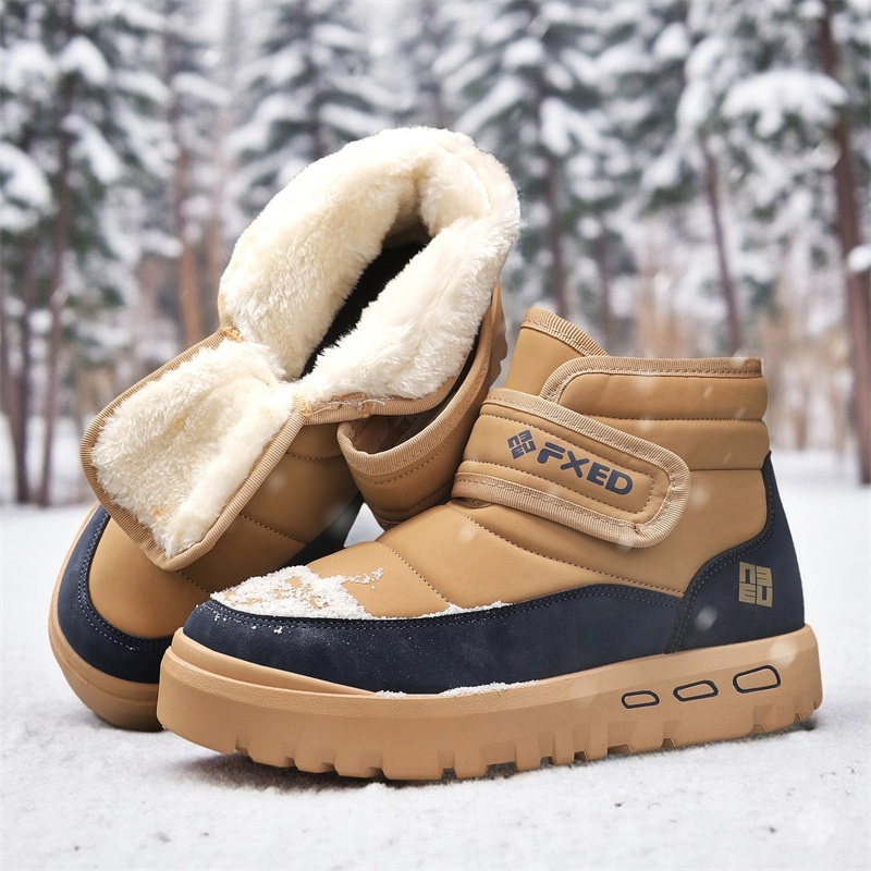 Men'S Fashion Line - Jesienno-zimowe ciepłe męskie śniegowce z futrem,