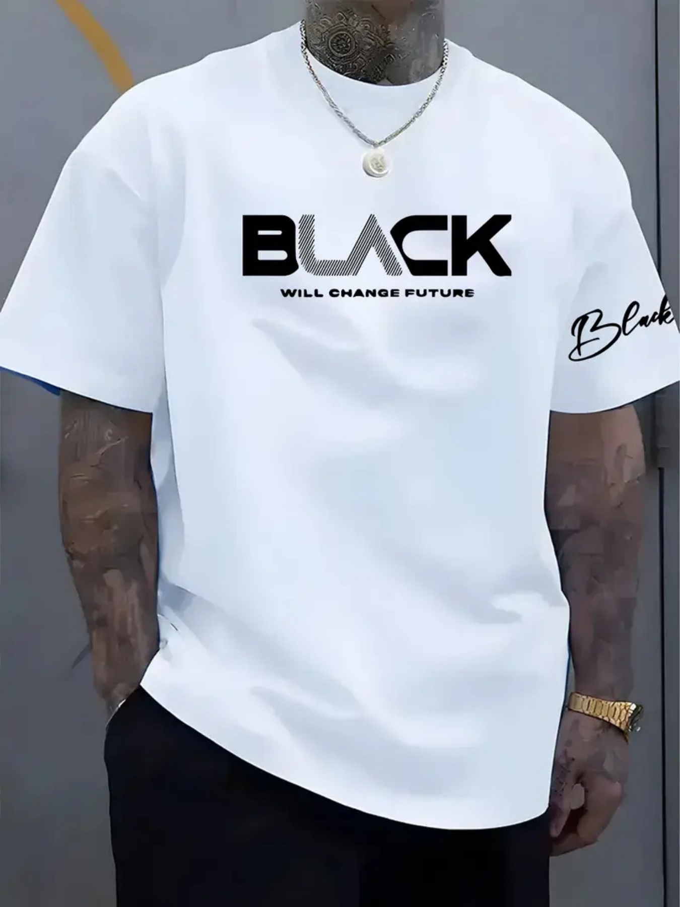 Men'S Fashion Nyc - Letnia męska koszulka z krótkim rękawem,