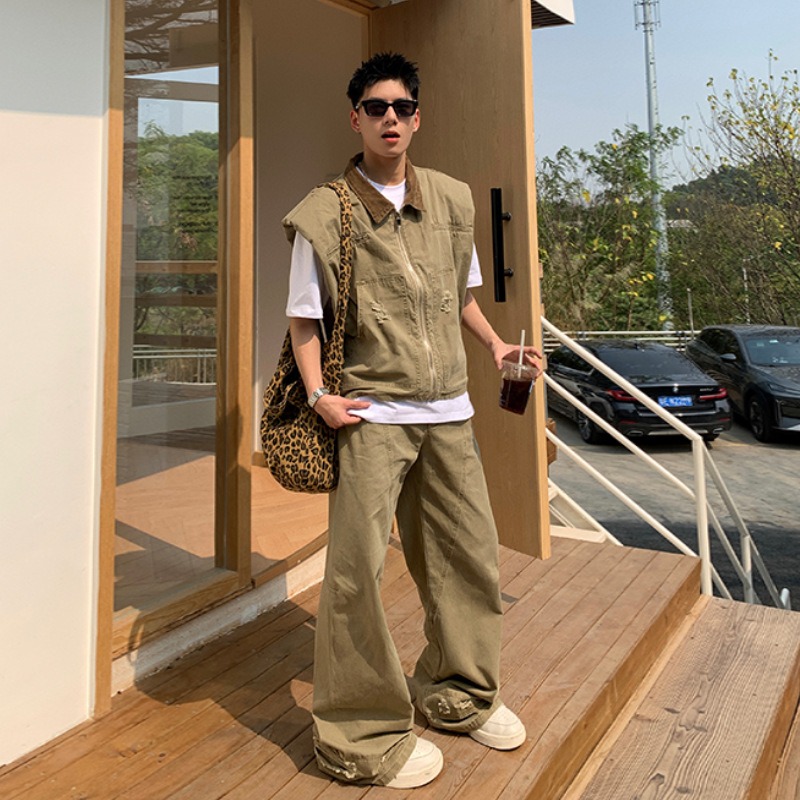 Mens Fashion Summer - Amerykańska marka modowa, retro kurtka dżinsowa