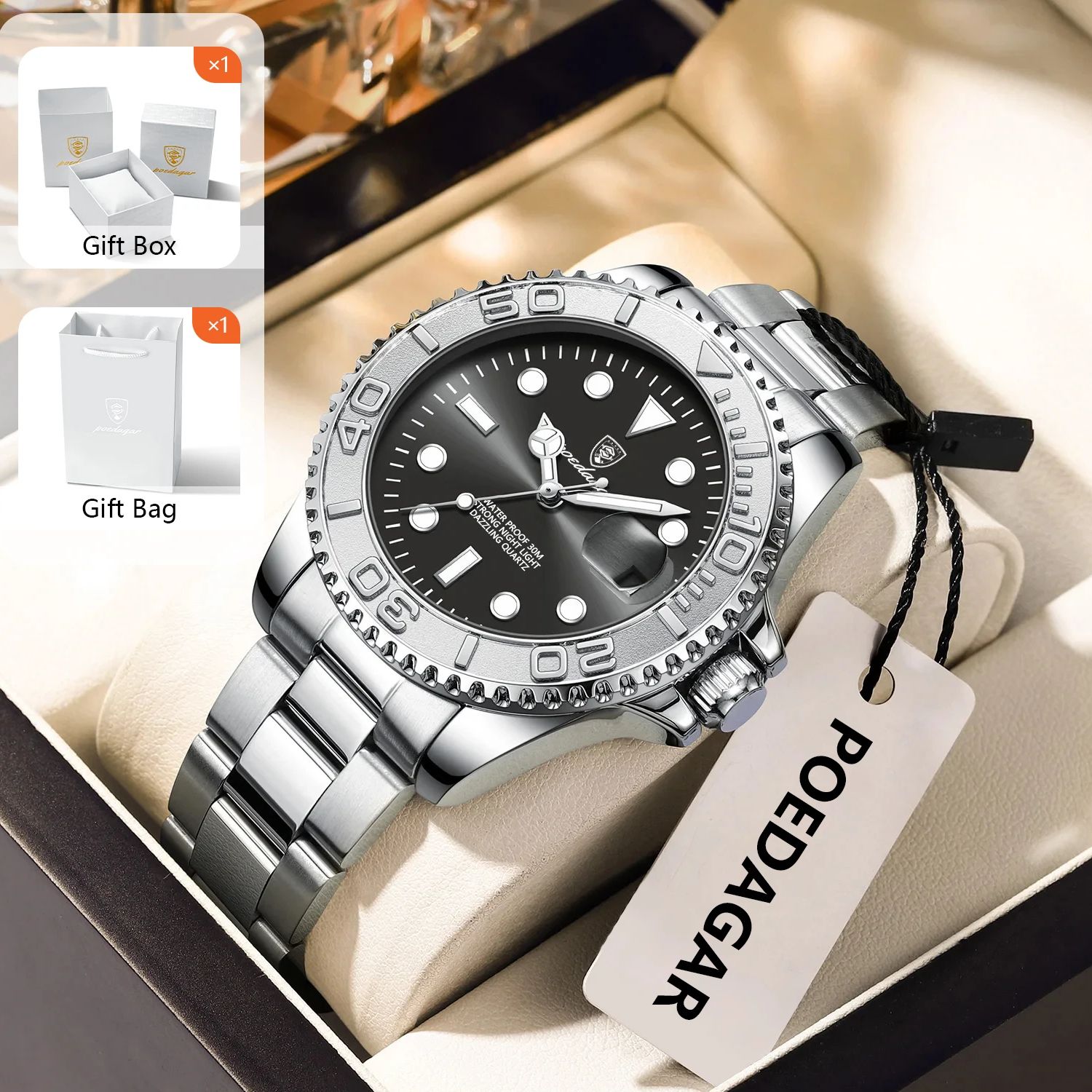 Mens Fashion Bracelet - POEDAGAR Modny Męski Zegarek Sportowy Świecący