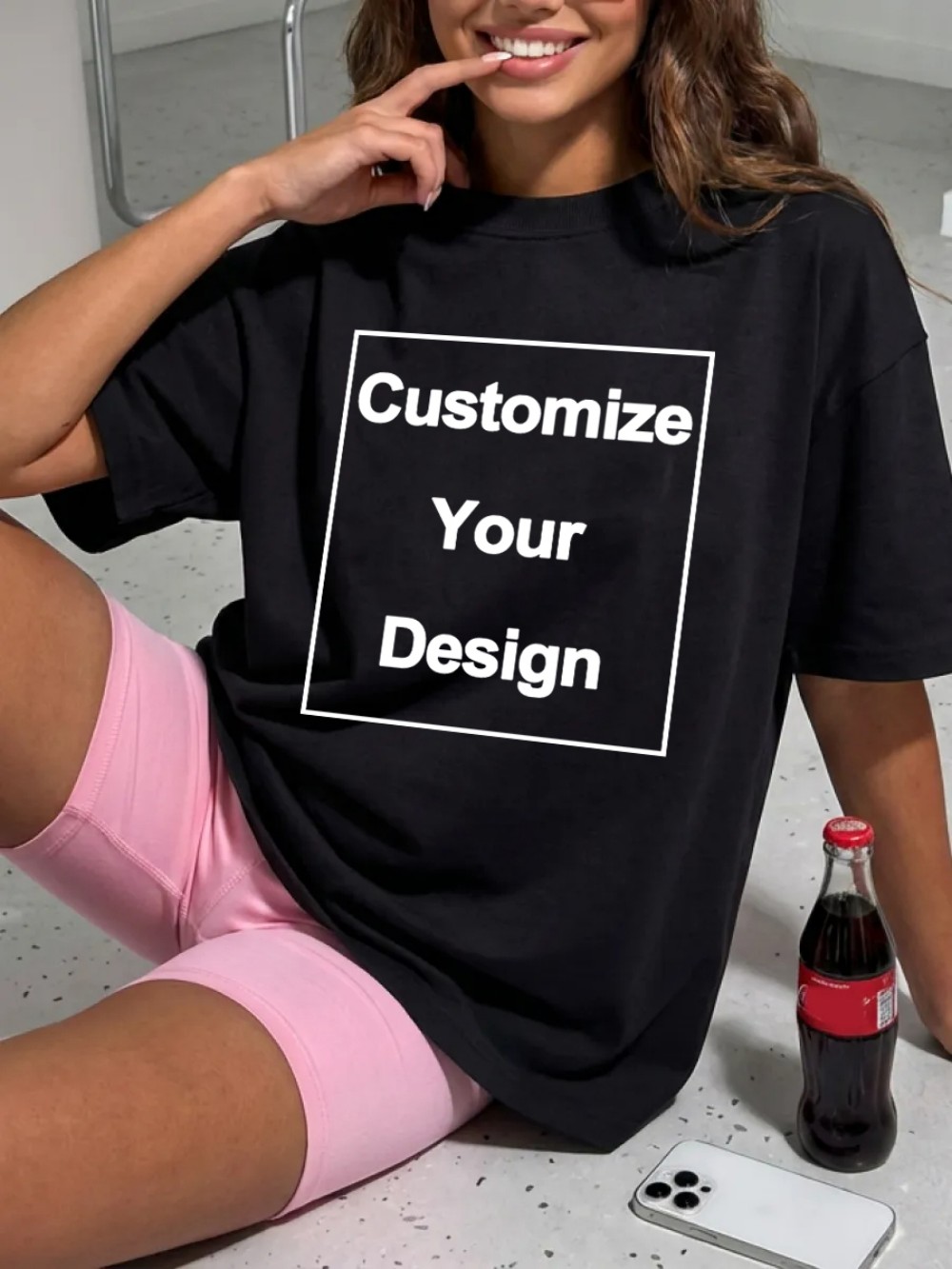Graphic Tee Oversized - Letnie bawełniane koszulki damskie, podstawowe T-shirty
