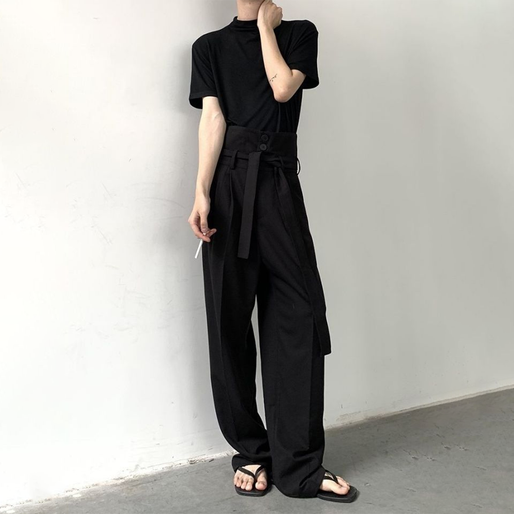 Mens Fashion Trend 2026 - Spodnie męskie XS-5XL z ozdobnymi wstążkami,