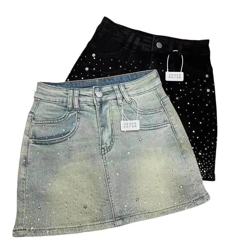 Mens Fashion Denim - K 59702 Spódnica dżinsowa z dżetami,