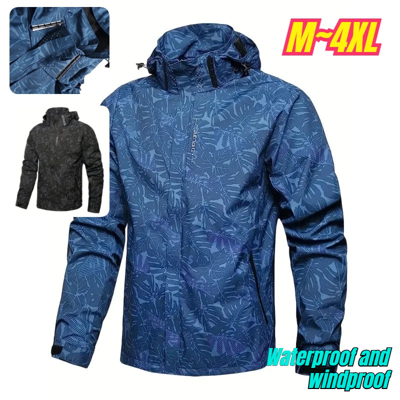 Windbreaker Men Zip - Męska lekka, wodoodporna kurtka wiatrówka z