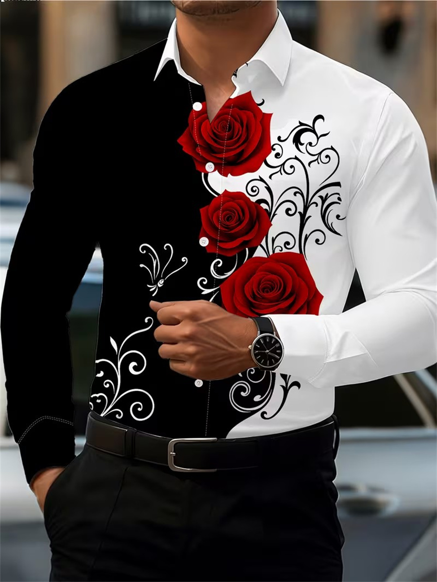 Mens Fashion Summer - Męska koszula z długim rękawem z