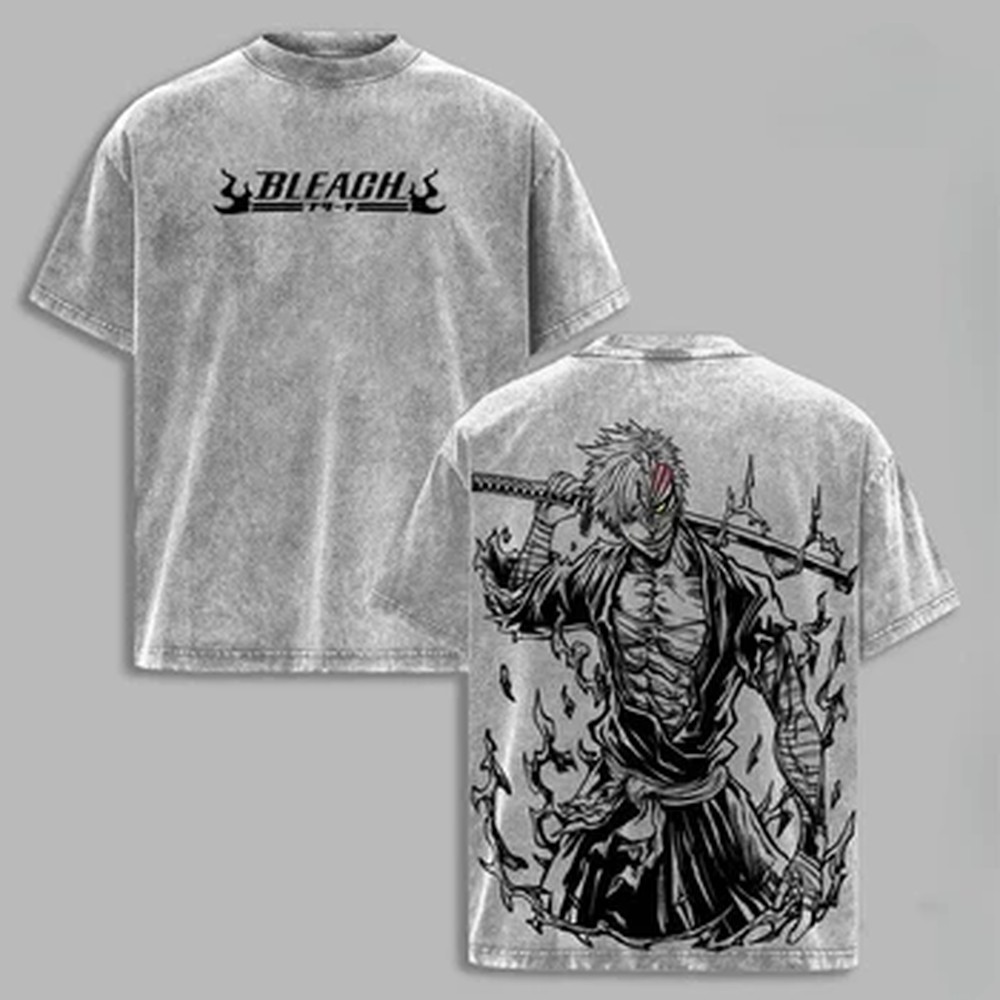 Graphic Tee Oversized - Koszulka Vintage Washed Manga BLEACH Ichigo