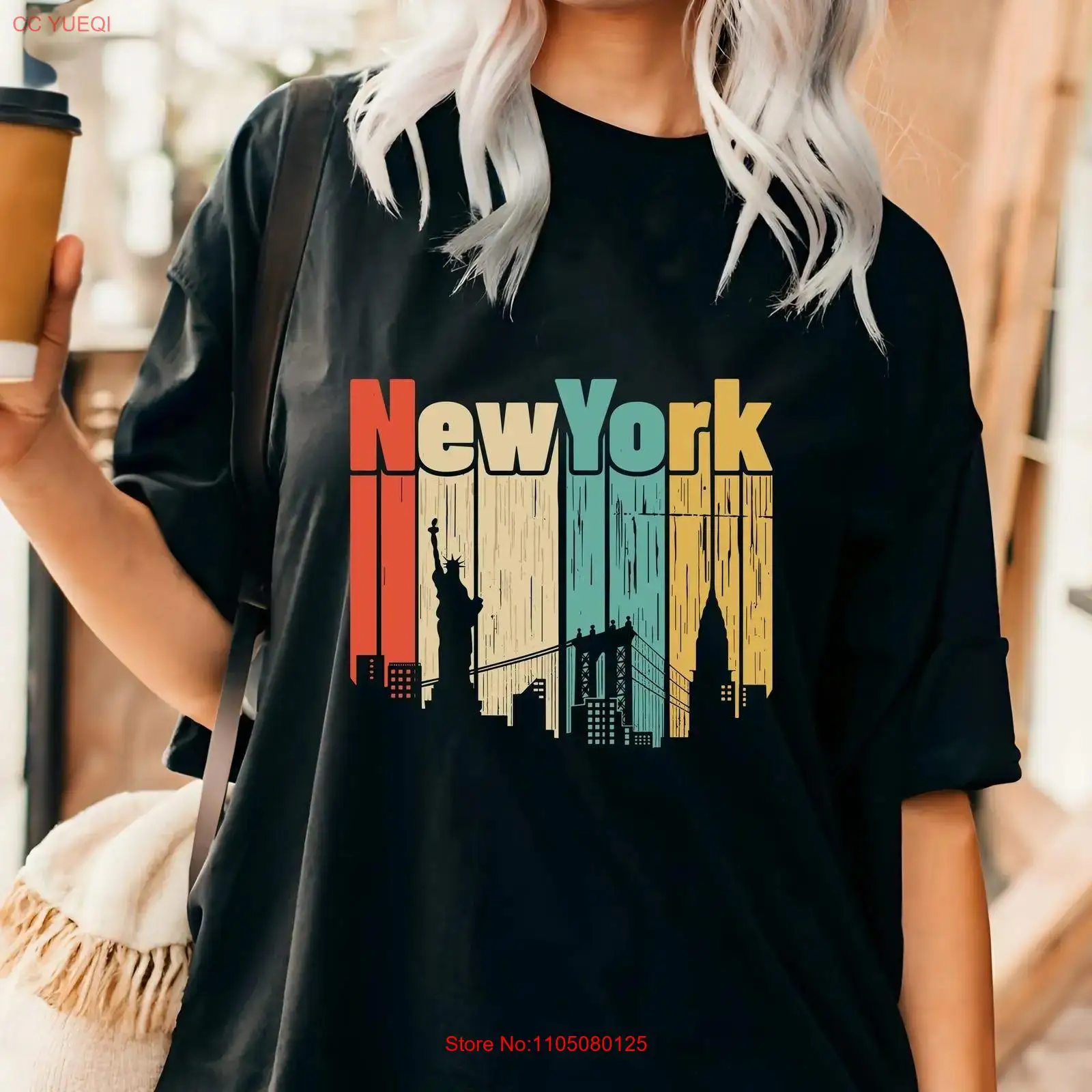 Men'S Fashion Nyc - Koszulka retro Nowy Jork USA Podróże