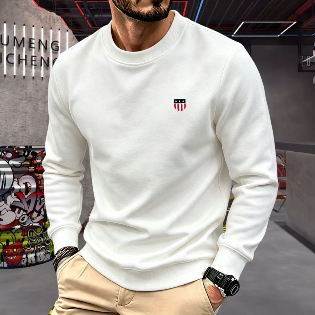 Mens Fashion Top - Miękka bawełniana koszulka męska z długim
