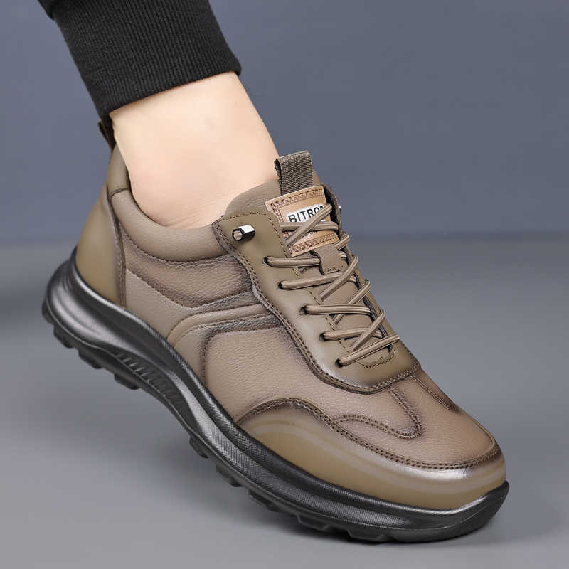 Casual Sneakers Men - Męskie sznurowane buty wizytowe na obcasie,