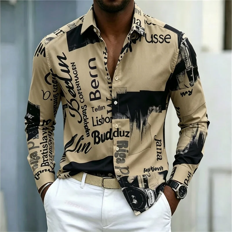 Męska koszula z nadrukiem, z d – Mens Fashion Summer recenzja i cena