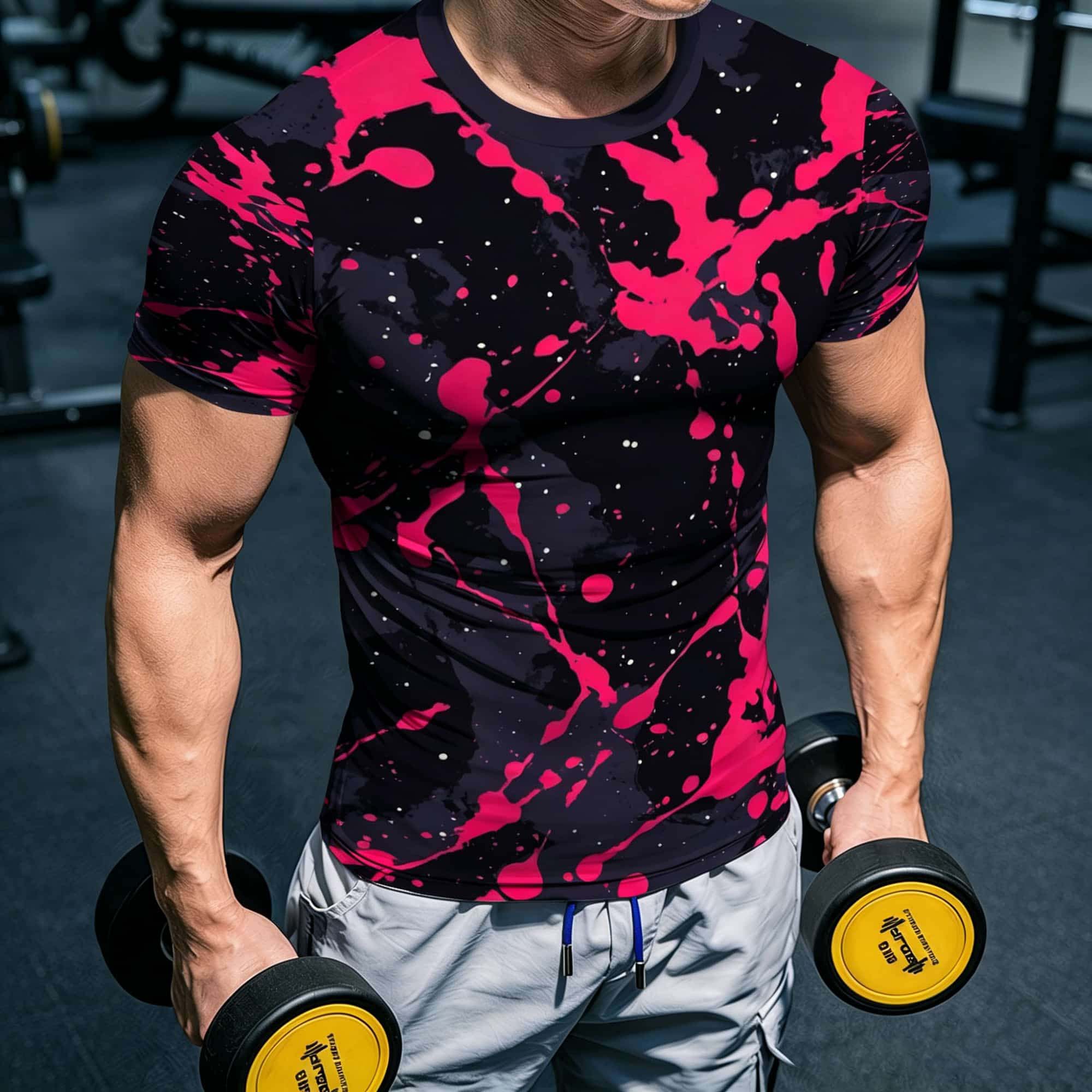 Koszulka Hip Hop Streetwear z  – Men'S Fashion Pink Shirt recenzja i cena
