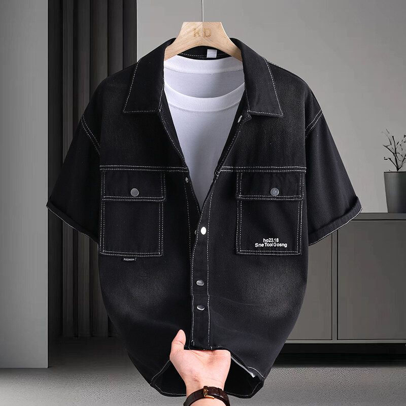 Męska koszula dżinsowa, letnia – Mens Fashion Denim recenzja i cena