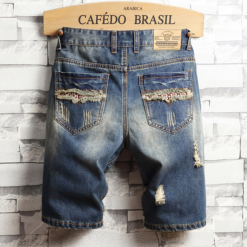 Podarte dżinsowe szorty hip-ho – Mens Fashion Denim recenzja i cena