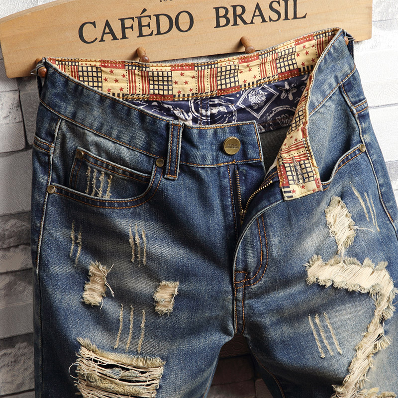 Podarte dżinsowe szorty hip-ho – Mens Fashion Denim recenzja i cena