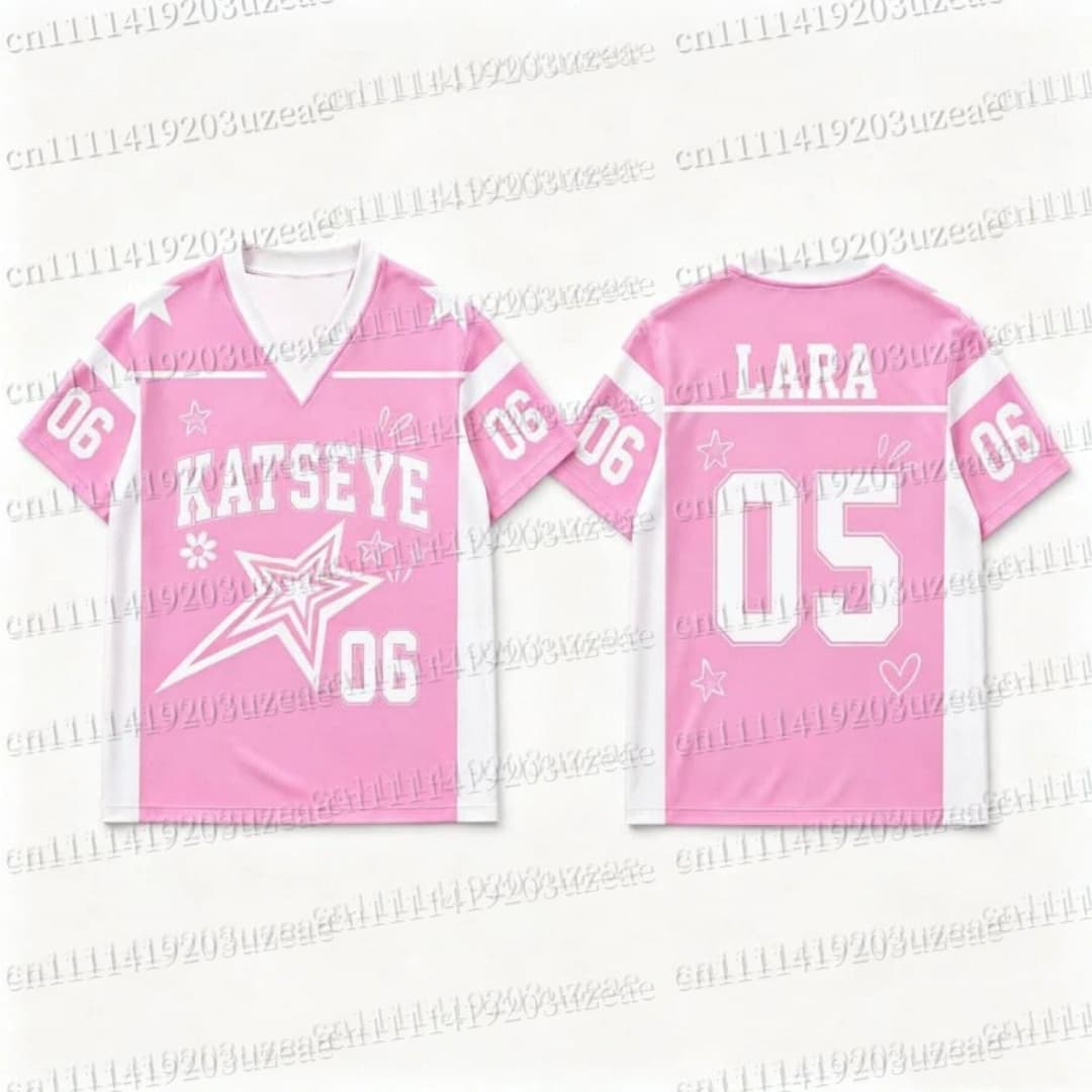 Koszulka KATSEYE z grafiką róż – Men'S Fashion Pink Shirt recenzja i cena