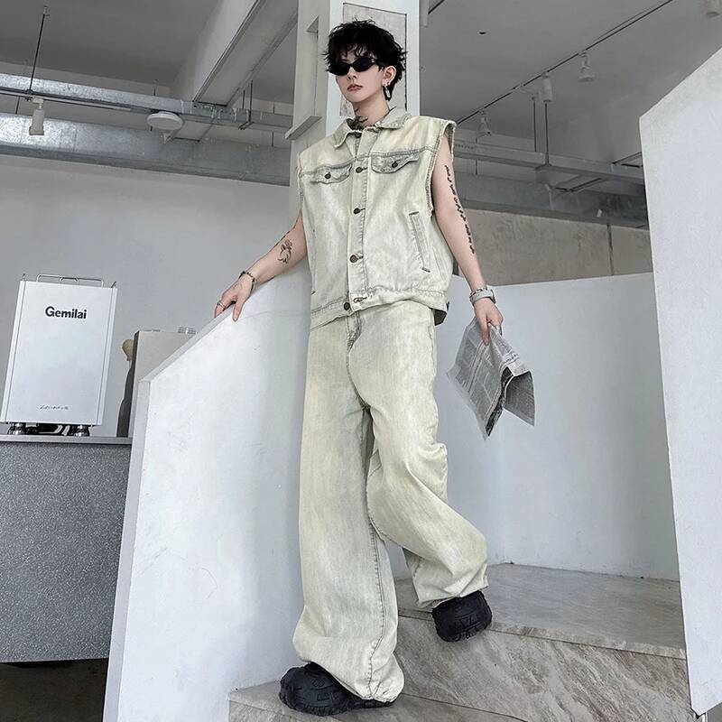 LUZHEN 2026 Letnie dżinsowe ko – Mens Fashion Denim recenzja i cena