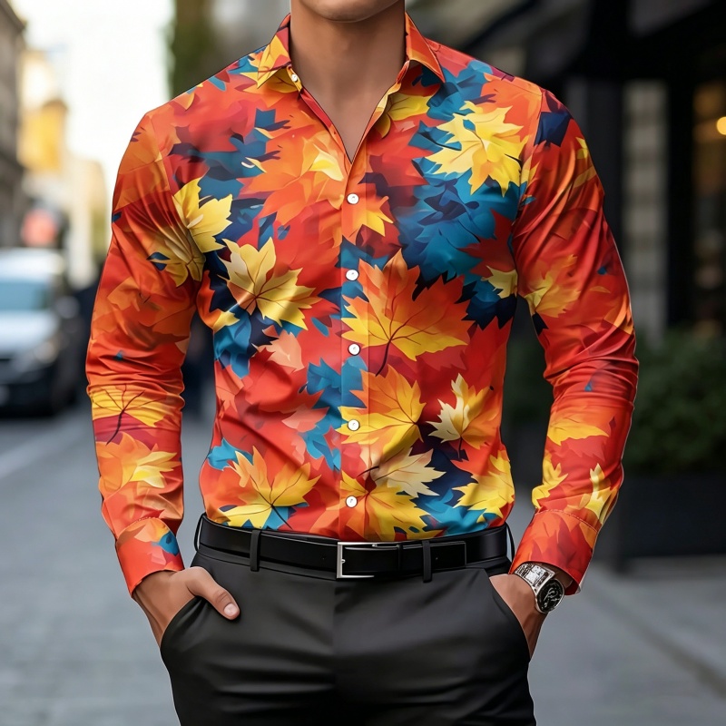 Modna koszula męska z nadrukie – Mens Fashion Top recenzja i cena