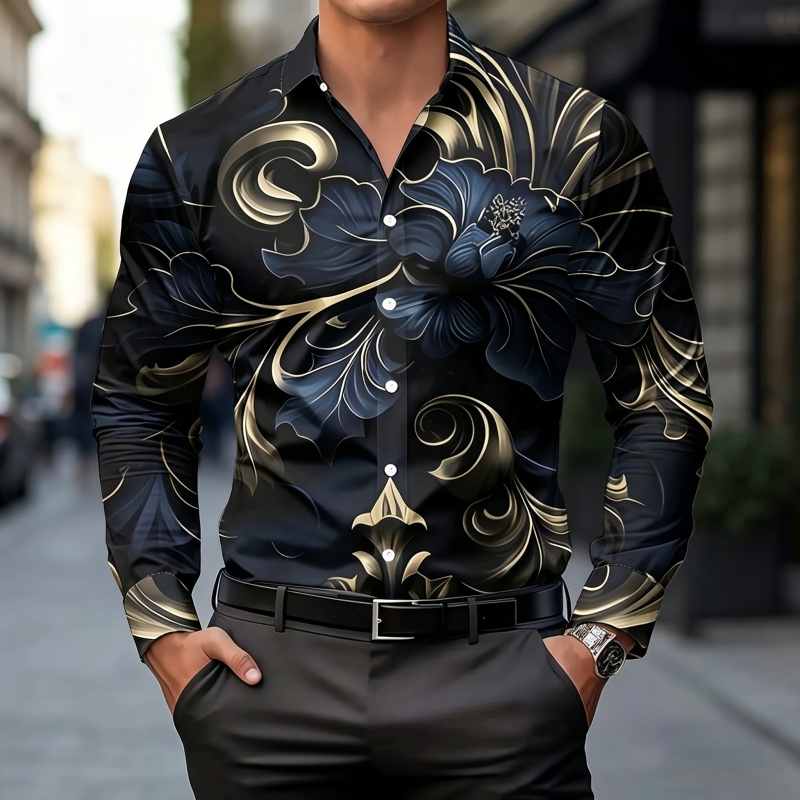 Modna koszula męska z nadrukie – Mens Fashion Top recenzja i cena