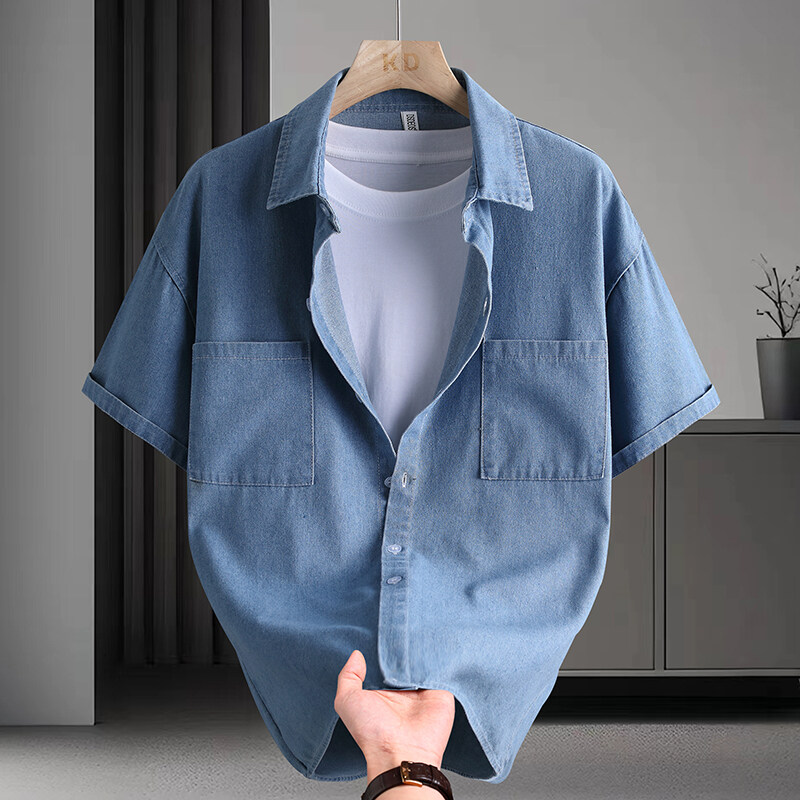 Męska koszula dżinsowa, letnia – Mens Fashion Denim recenzja i cena