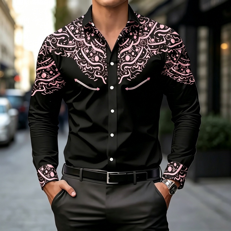 Koszula z kontrastowym nadruki – Mens Fashion Summer recenzja i cena