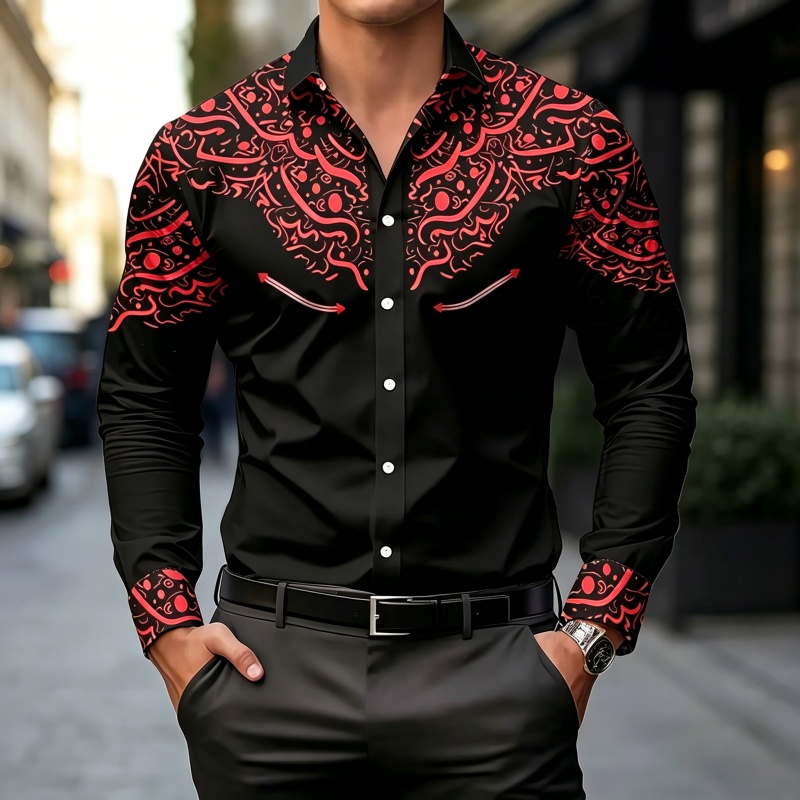 Koszula z kontrastowym nadruki – Mens Fashion Summer recenzja i cena