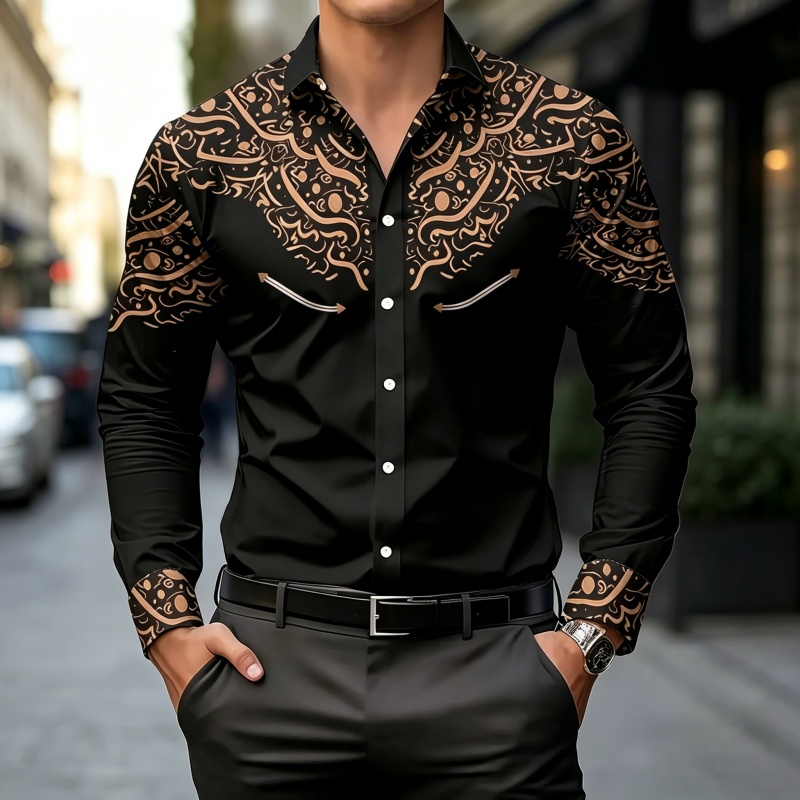 Koszula z kontrastowym nadruki – Mens Fashion Summer recenzja i cena